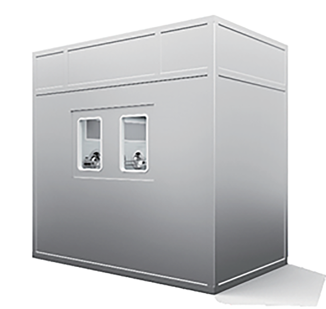 Air shower pass-through window